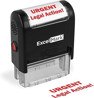 ExcelMark Urgent! Legal Action! - Self Inking Bill Collection Stamp in Red Ink
