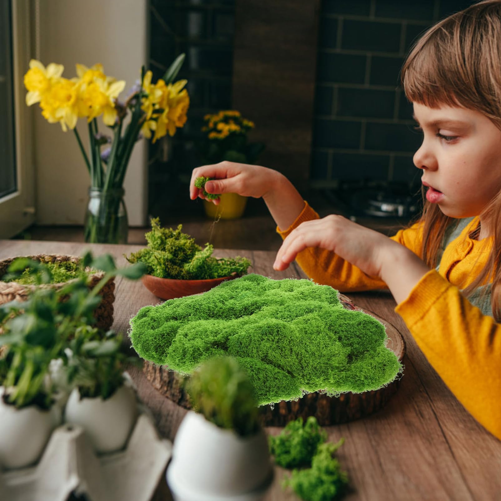 HANABASS Musgo Artificial Decorativo Material Musgo DIY para Manualidades y Macetas de Interior para Decoración