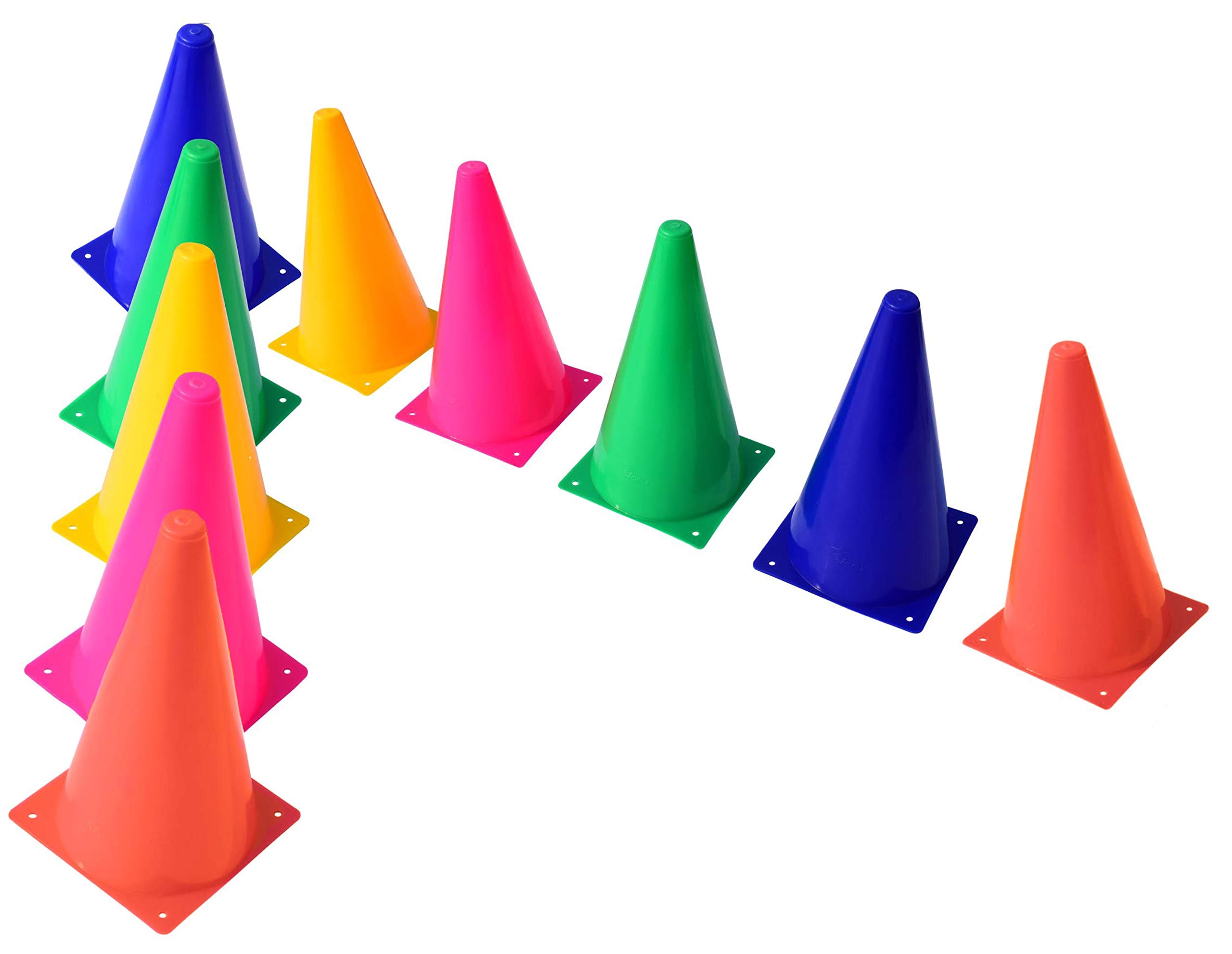 Cones 9" Soccer Practice Field Training Cones Set of 10 Heavy Duty
