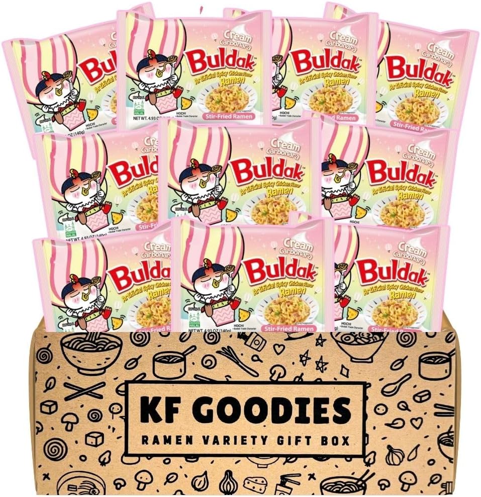 - Korean Ramen Variety Pack Gift Box (10 Count) – Spicy Buldak Noodle Assortment for Birthdays, College Care Packages, Office Snacks, and Gift Baskets