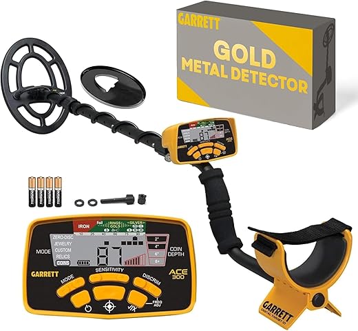Garrett ACE 300 Metal Detector for Adults - Made in The USA - Waterproof Coil and Headphone Plus Accessories