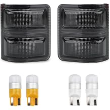Bestview Signal Mirror Lights, Smoke Lens Side Marker Lamp for 2008-2016 Ford F250 F350 F450 F550 Super Duty for Pickup Truck,Amber & White led Turn Signal Light Aftermarket ReplacementPack of 2