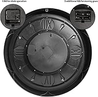 Vista 5 de October Elf 24 Inch Wall Clock with Moving Gears Large Industrial Steampunk Metal Clock Antique Gold Oversized Farmhouse Decor Wall Clock for Living