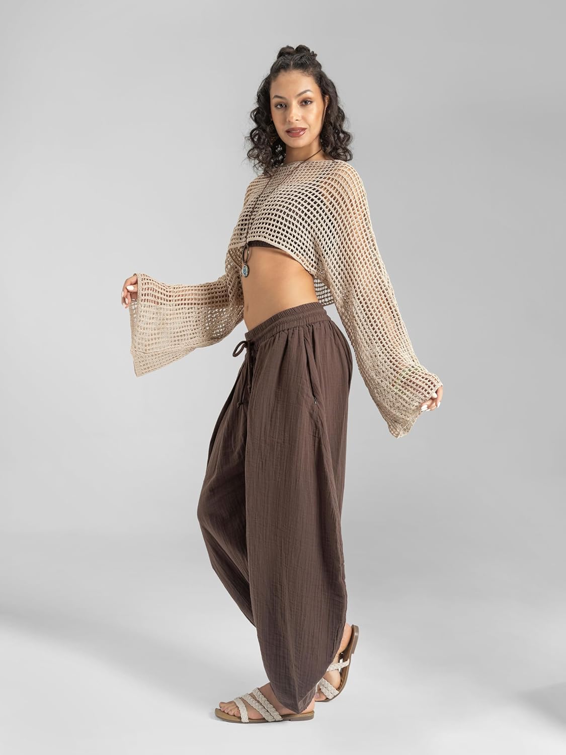 The Veshti Company Women's Bangkok Barrel Harem Pants | Cotton Boho Joggers - Yoga, Dance, Travel & Lounge - Image 5