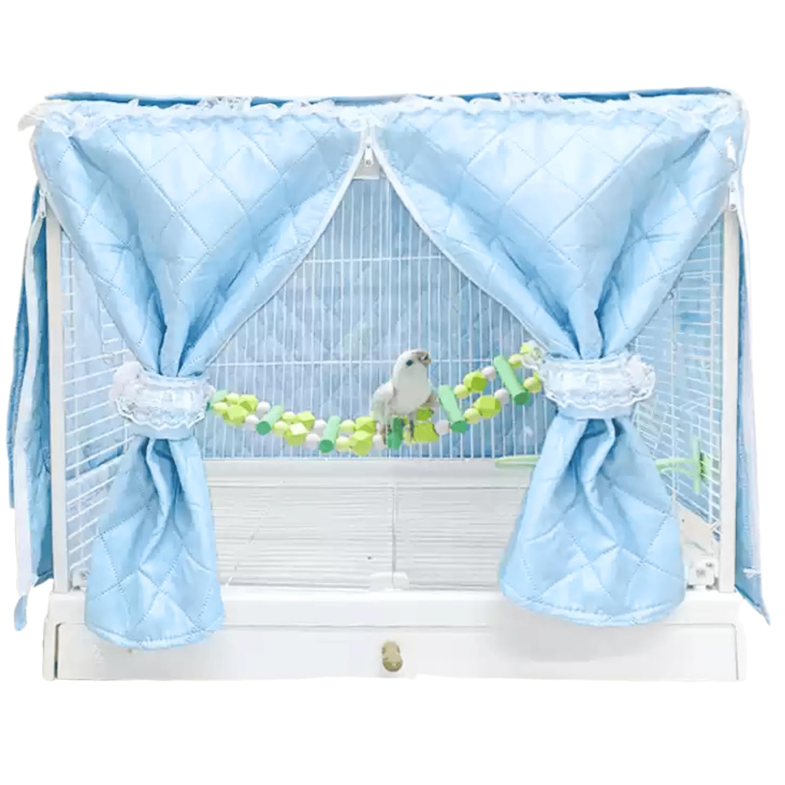 CXYYXF Bird Cage Cover Good Night Blackout Warm Lightweight Small Animal Cages Cover Pet Removable Durable Protector (Blue,L)