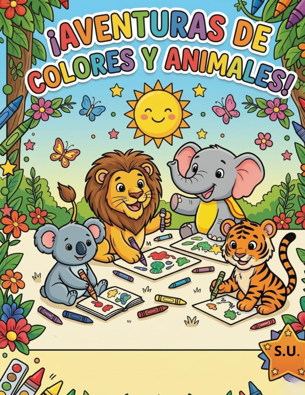 Libro de colorear animales para niños: Más de 70 páginas de diversión creativa | Animales de la selva, granja, mar y bosque | Regalo ideal para niños y niñas de 2 a 8 Años.