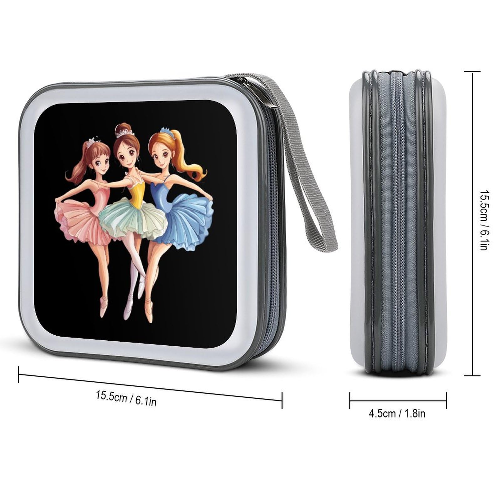 Cute Ballet & Ballerina CD Case Portable DVD Holder Storage Organizer for Home Travel