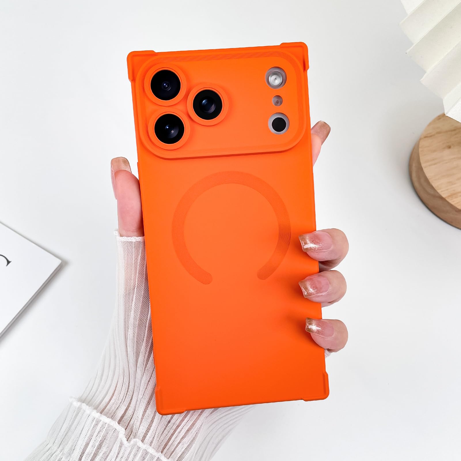 SAKUULO Funda magnética para iPhone 17 Pro, compatible con Magsafe, protección completa de la cámara, de silicona, a prueba de golpes, delgada, para mujeres y niñas, para iPhone 17 Pro de 6.3 pulgadas