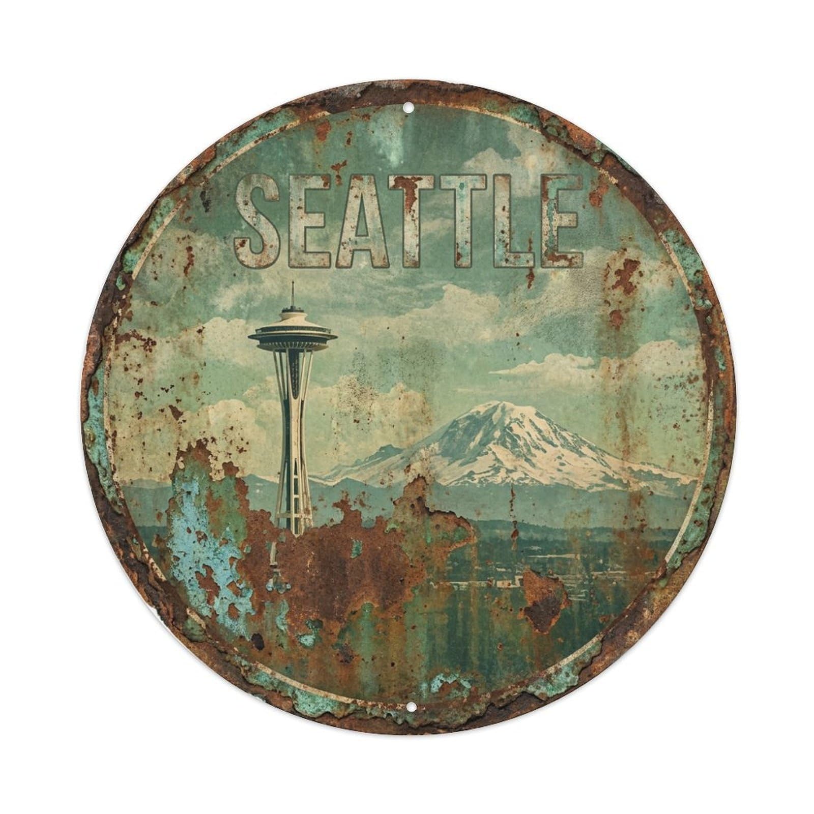 Retro Travel USA Seattle Metal Tin Sign