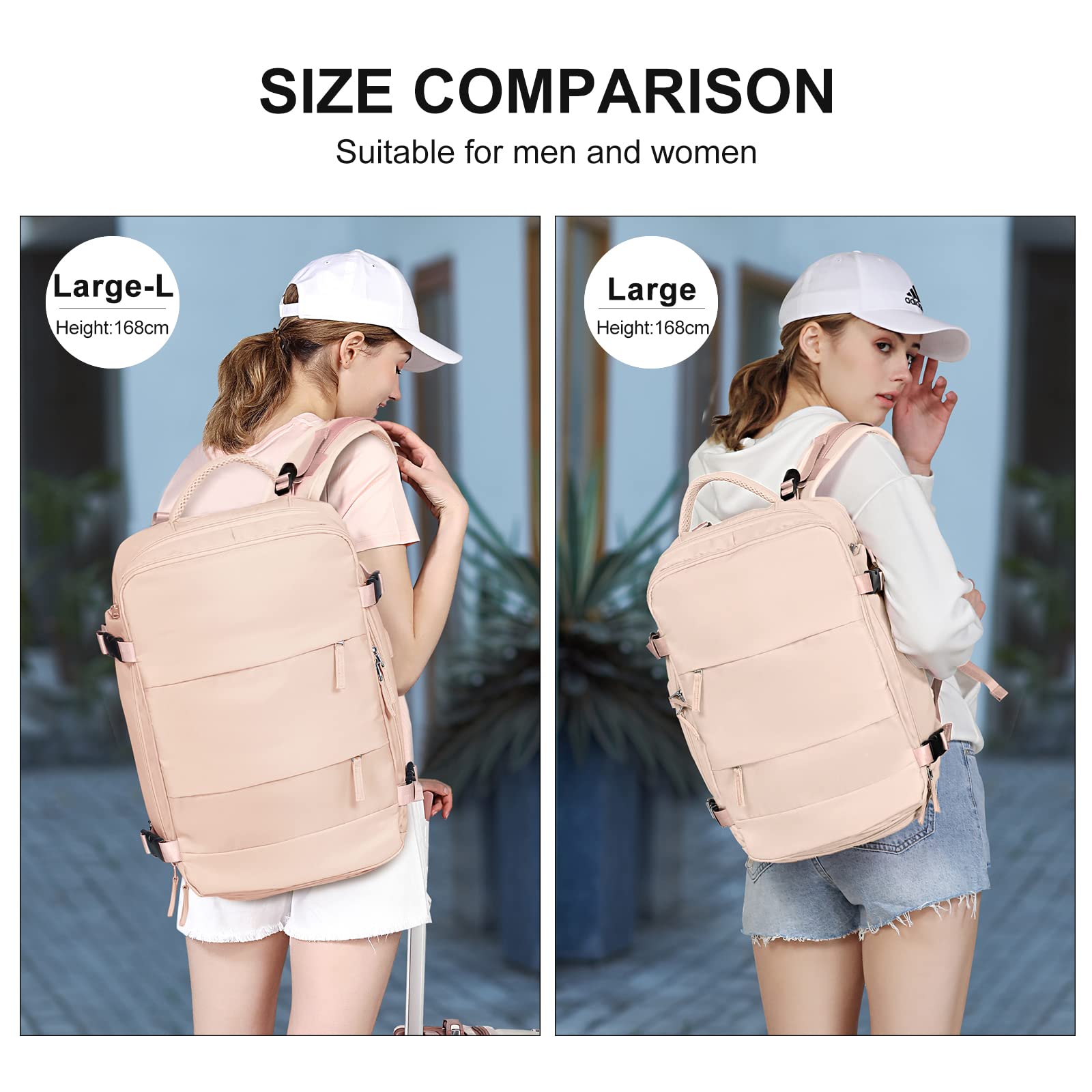 coowoz Large Travel Backpack Women, Carry On Backpack,Hiking Backpack Waterproof Outdoor Sports Rucksack Casual Daypack School Bag Fit 15.6 Inch Laptop with USB Charging Port Shoes Compartment