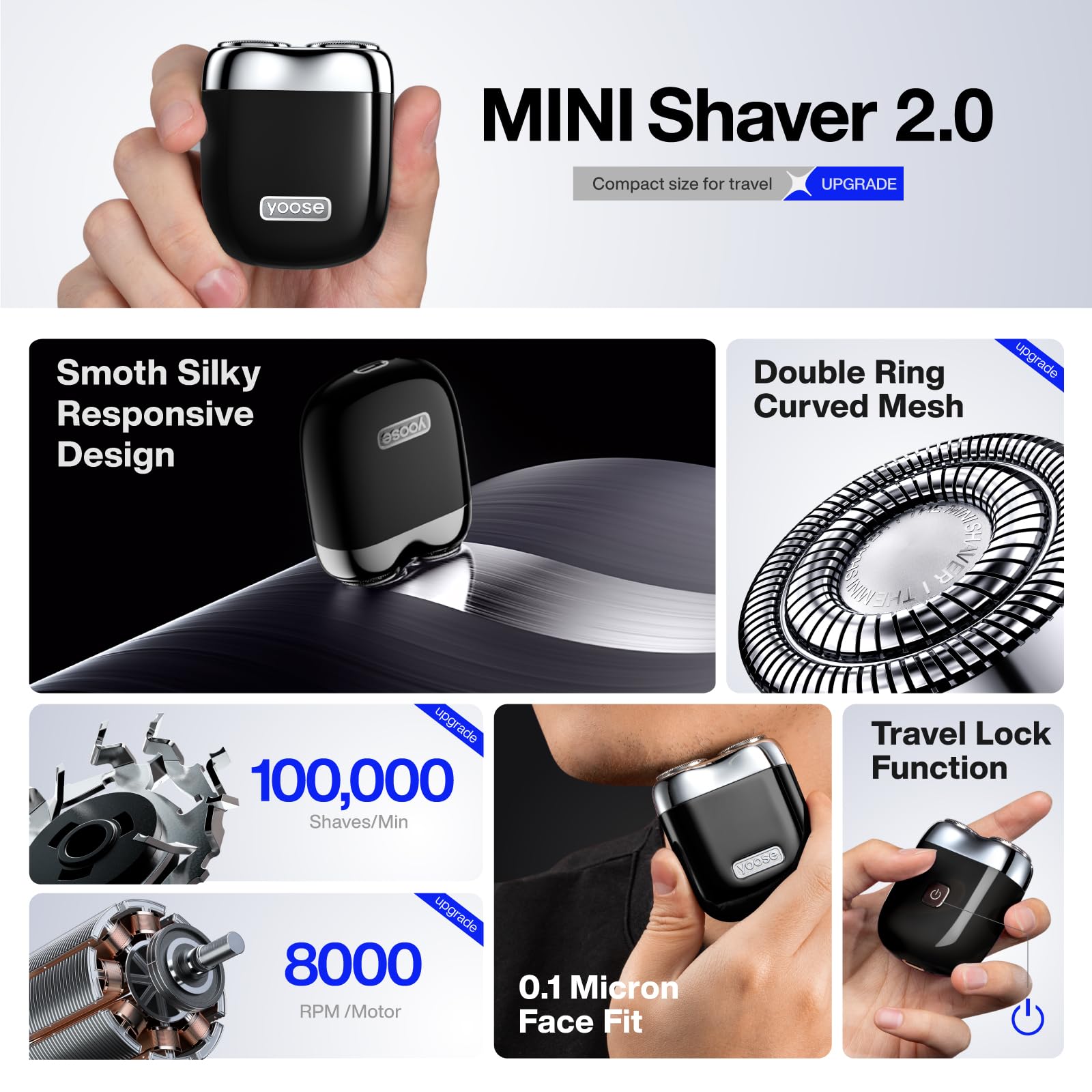 Amazon.com: yoose Mini Electric Shaver, Alloy Portable