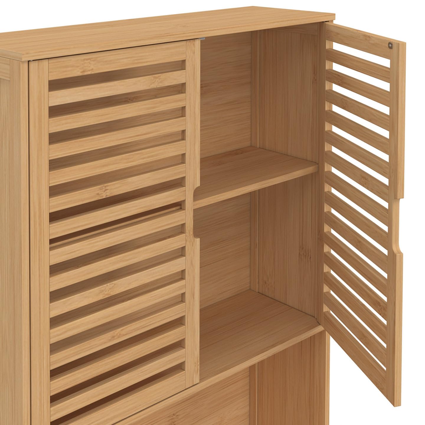 IDMarket BEA - Mueble para lavadora de bambú con armario