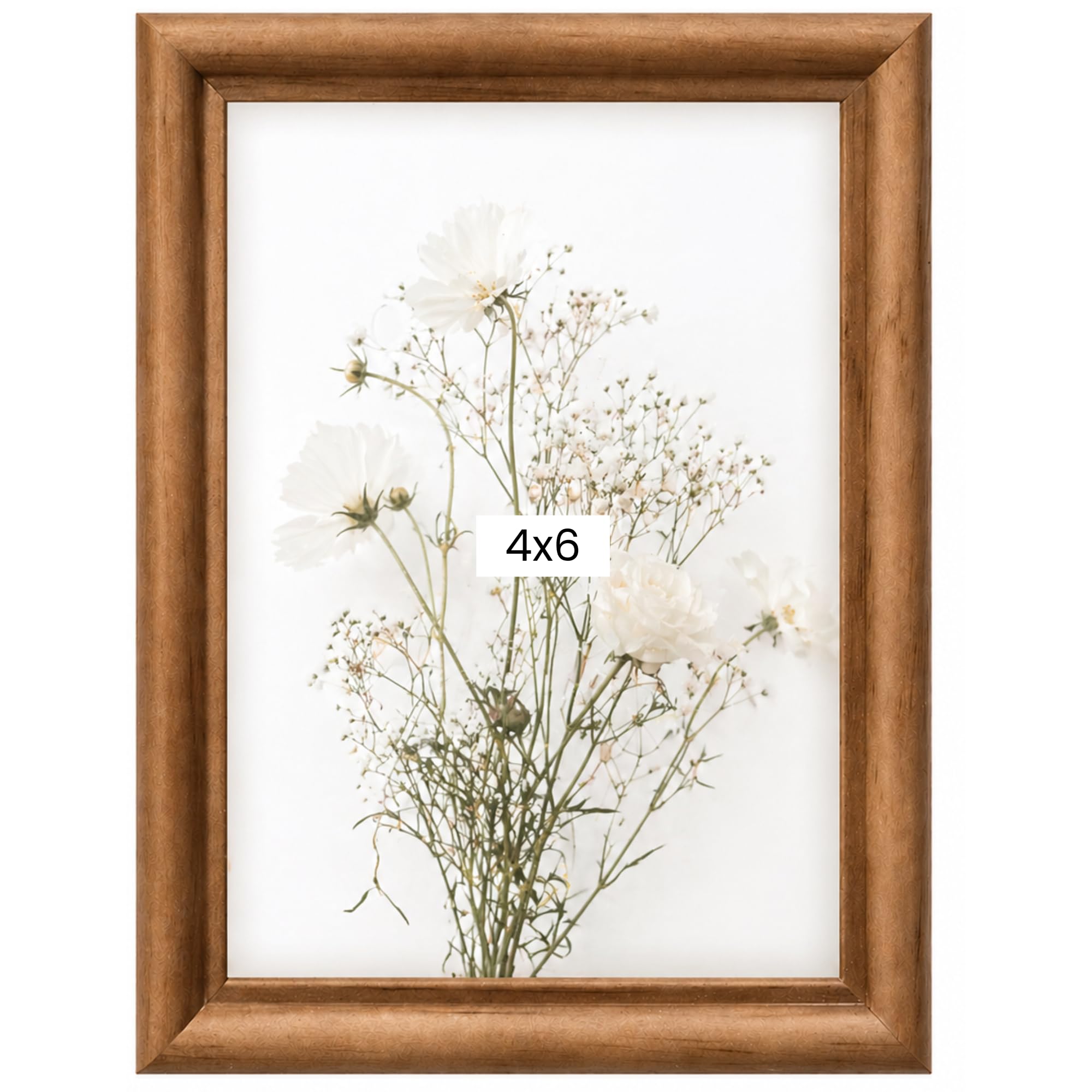 Concepts Pack of 1-4x6 Brown Pine Beveled Picture Frame | Wooden Photo Holder for Tabletop Memories, Living Room Display & Workspace Organization