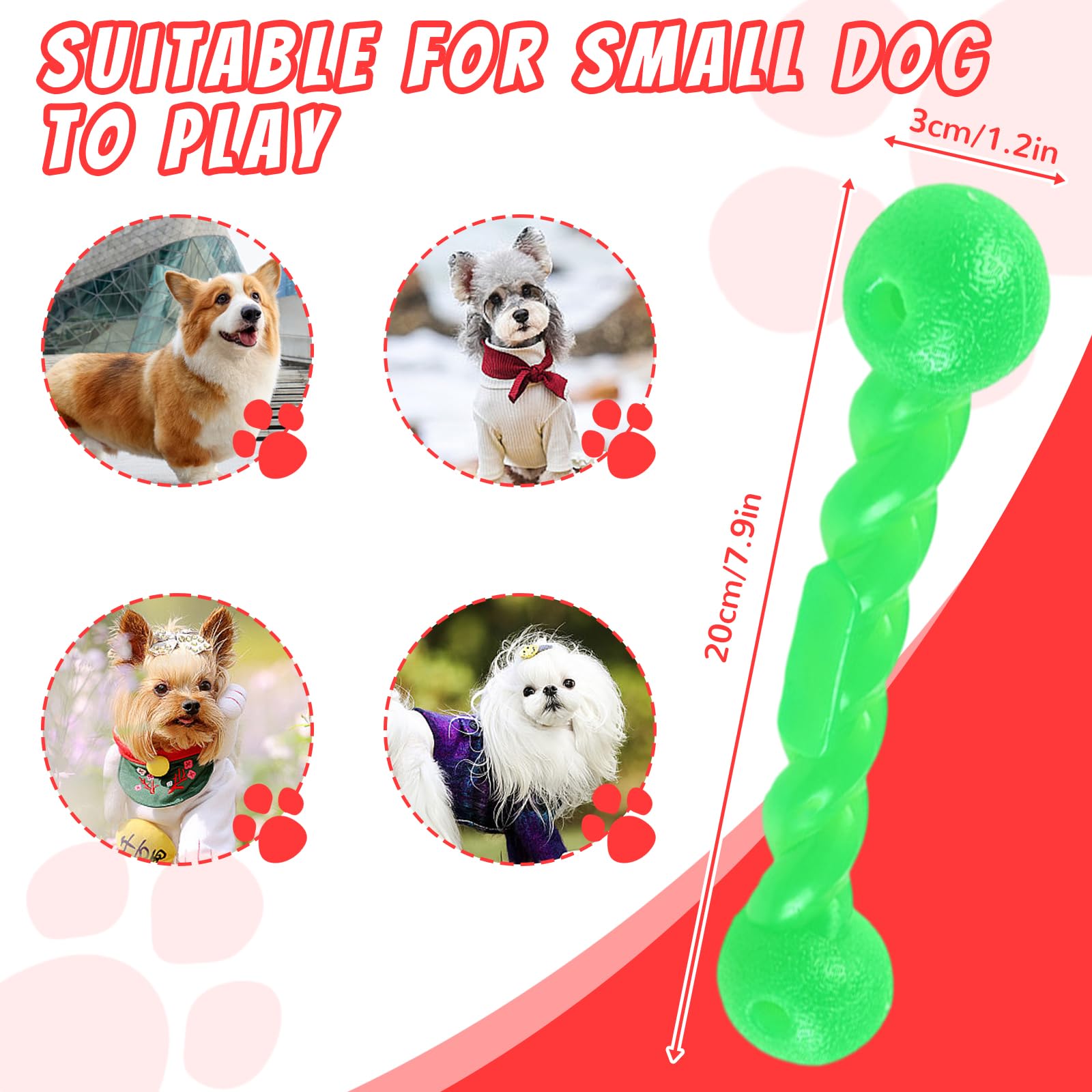 2 Pcs Indestructible Rubber Dog Chew Toys, Durable Dental Care Sticks for Teething Puppies - Image 2