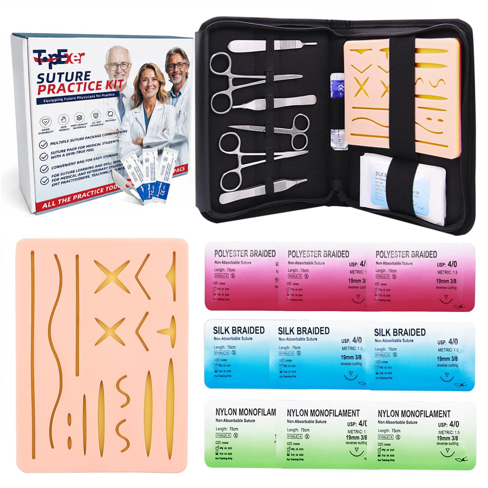 Suture Practice Complete Kit for Student Suture Training