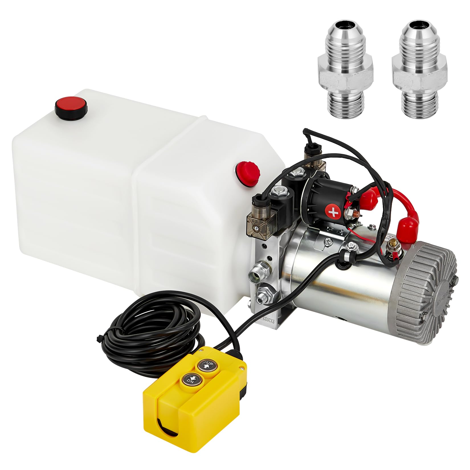 Litake Double Acting Hydraulic Power Unit 12V 6 Quart Car Lift Hydraulic Pump Power Unit, Hydraulic Pumps with 6L Plastic Tank, Car Lift Hydraulic Power Unit for Auto Repair