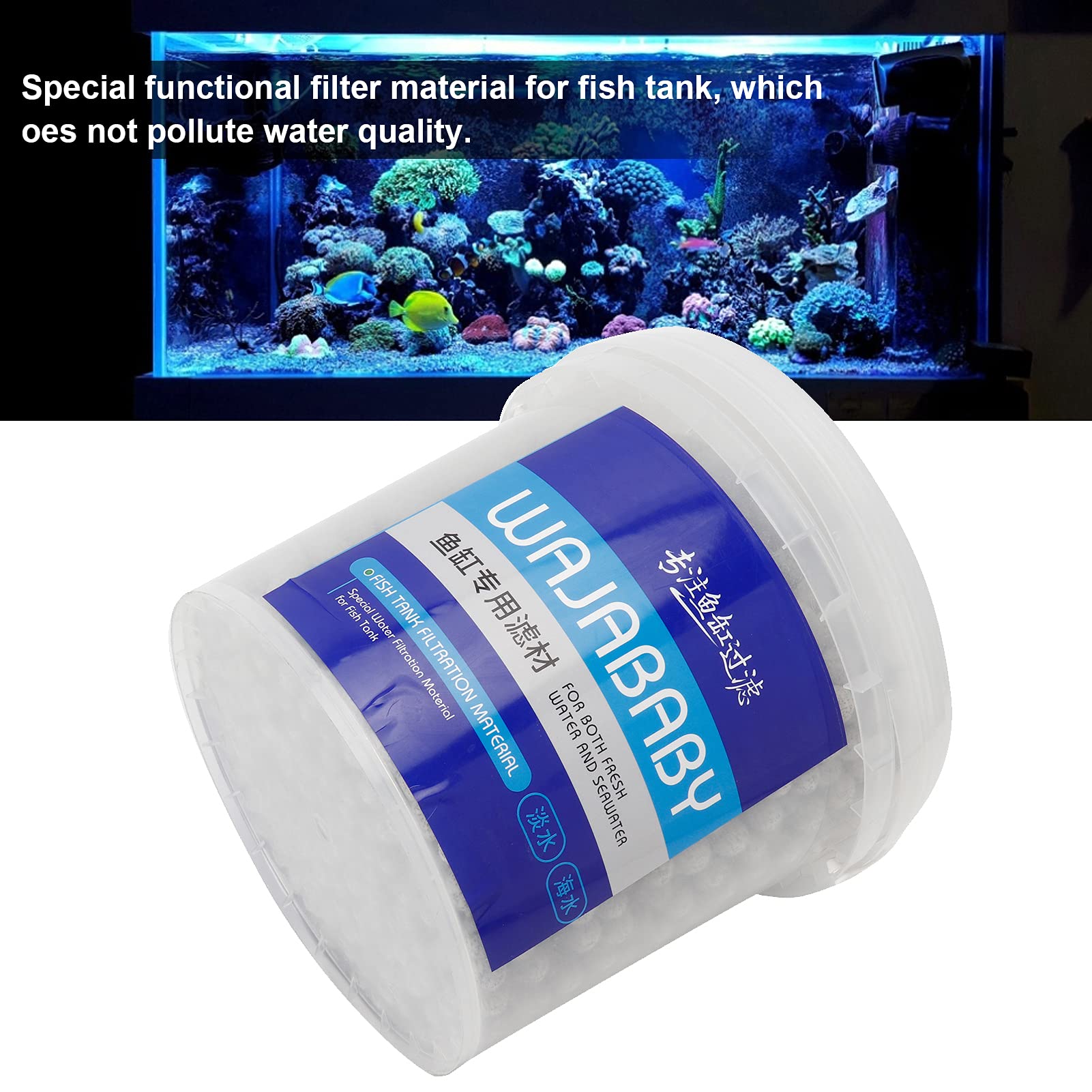 Materiale di filtrazione a sfera con filtro minerale Sfera di quarzo ad alta porosità Efficiente materiale filtrante per acquario per pesci d'acqua dolce Accessori per acquari