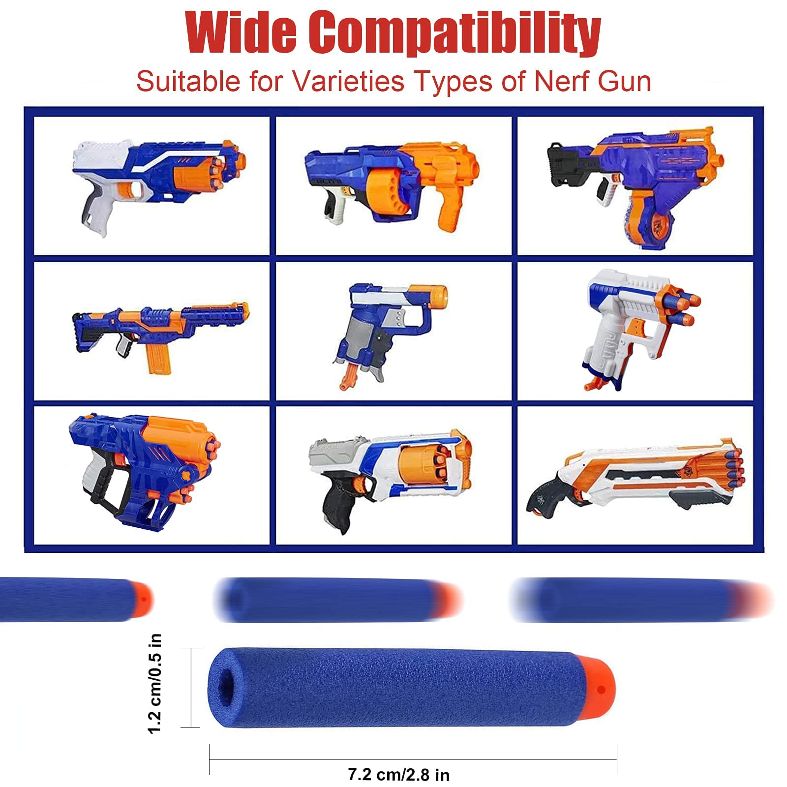 Airlab – 200 Fléchettes Lumineuses Glow-in-the-dark Pour Nerf N-Strike Elite – 7,2 Cm – Blanc – Dès 8 Ans