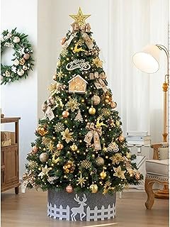 値引き交渉可能】7.5ft 大型クリスマスツリー ランプ飾り付き