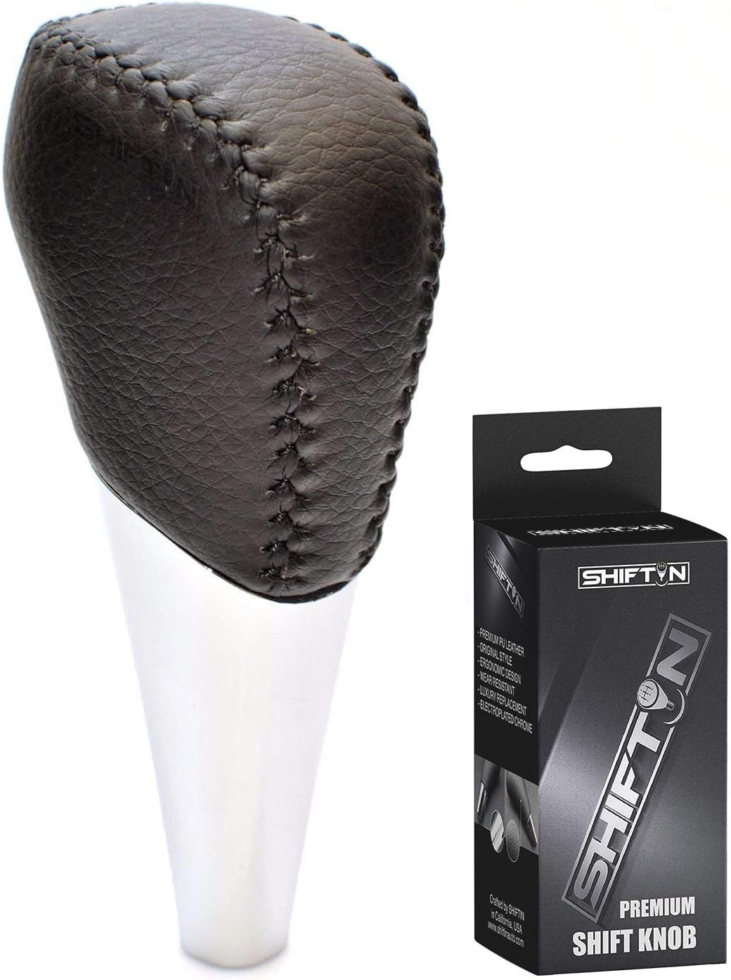 SHIFTIN Leather Wood Gear Shift Knob for Toyota Highlander Avalon Camry