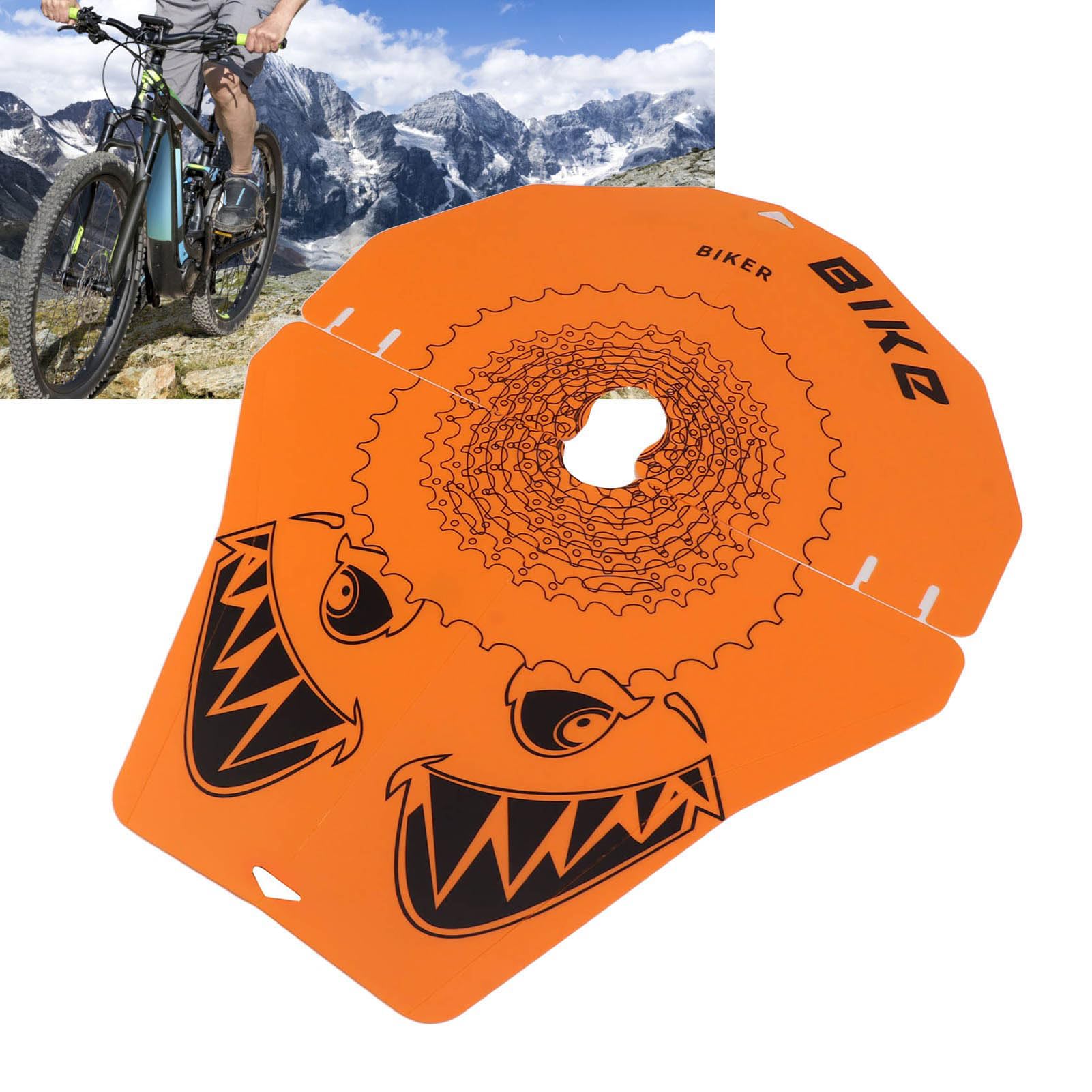 Pwshymi 2Pcs Disc Brake Cover, Wheel Spoke Protectors Flywheel Guard for Mountain (Sea Animal Type)