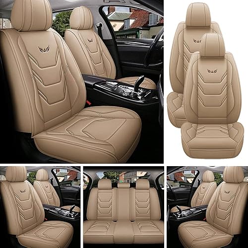 Miniatura 4 de Juego completo de fundas de cuero para asiento de automóvil, accesorios universales de poliuretano, transpirables, impermeables, para la mayoría de