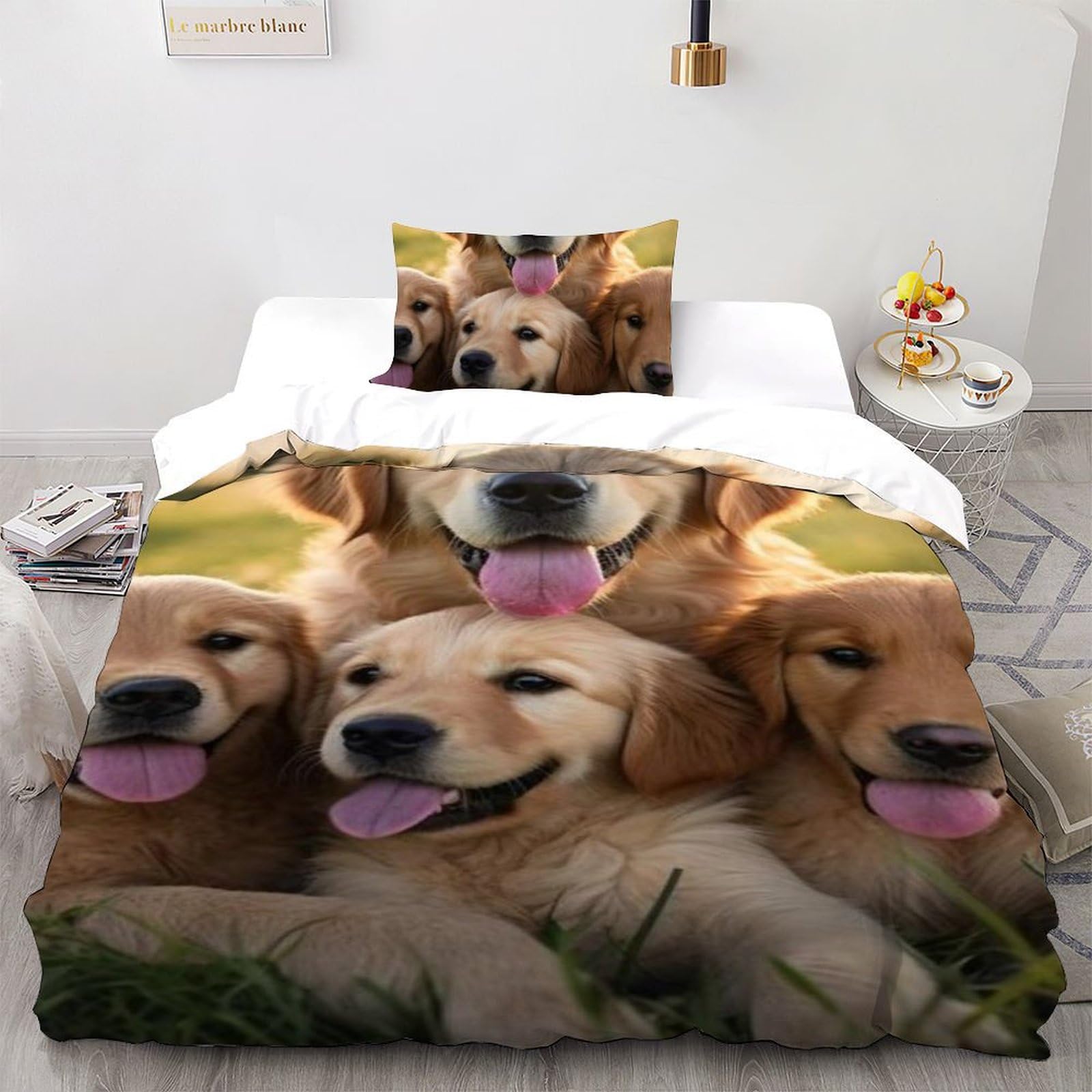 Housse de couette chiots pour lit simple crée un cocon douillet