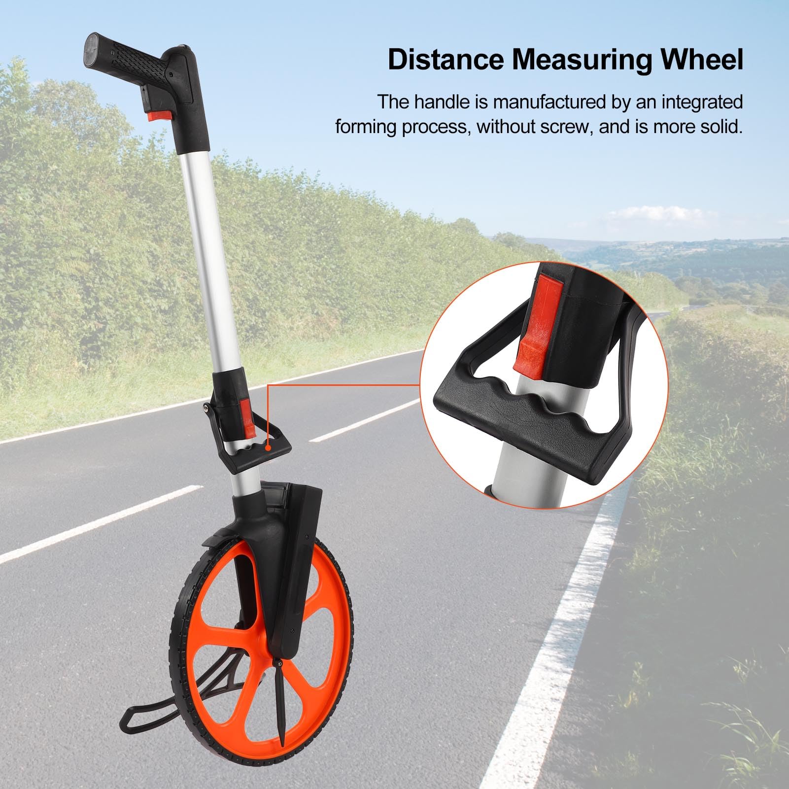 1pc Wheeling de medición de topografía, medición de distancia precisa, mango ergonómico, construcción plegable de nylon de nylon, para profesionales y usuarios casuales