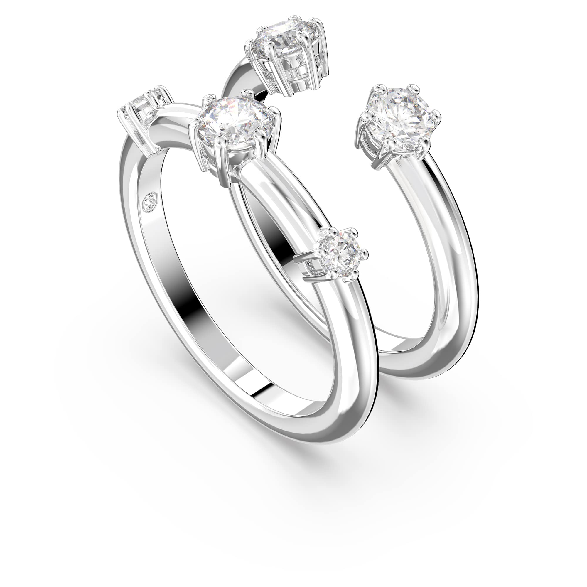 Swarovski Constella Cocktailring, Weiße Zirkonia-Kristalle in Rhodinierter Fassung