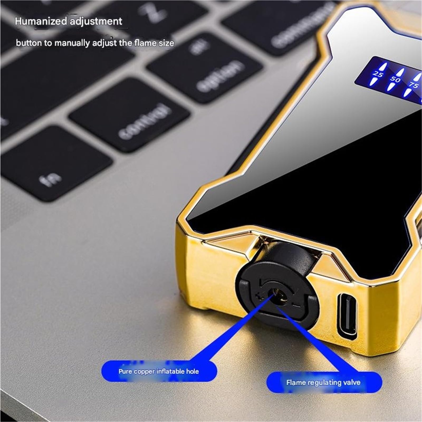Encendedor de inducción, llama de chorro resistente al viento, butano recargable, luz LED, ideal para camping, viajes, uso al aire libre, para hombres, versátil y seguro
