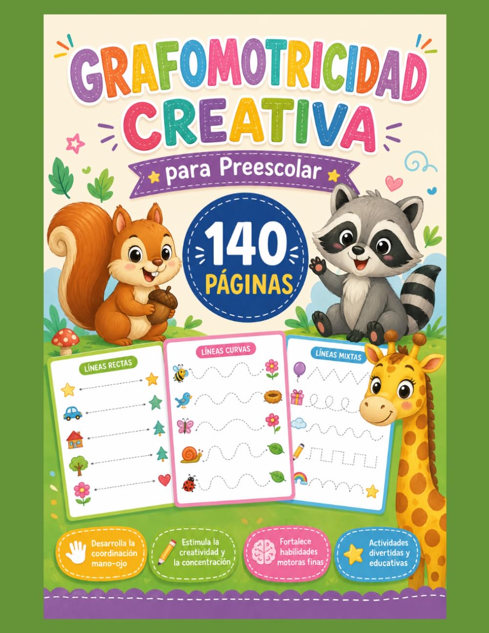 Grafomotricidad Creativa para Preescolar: 140 Páginas