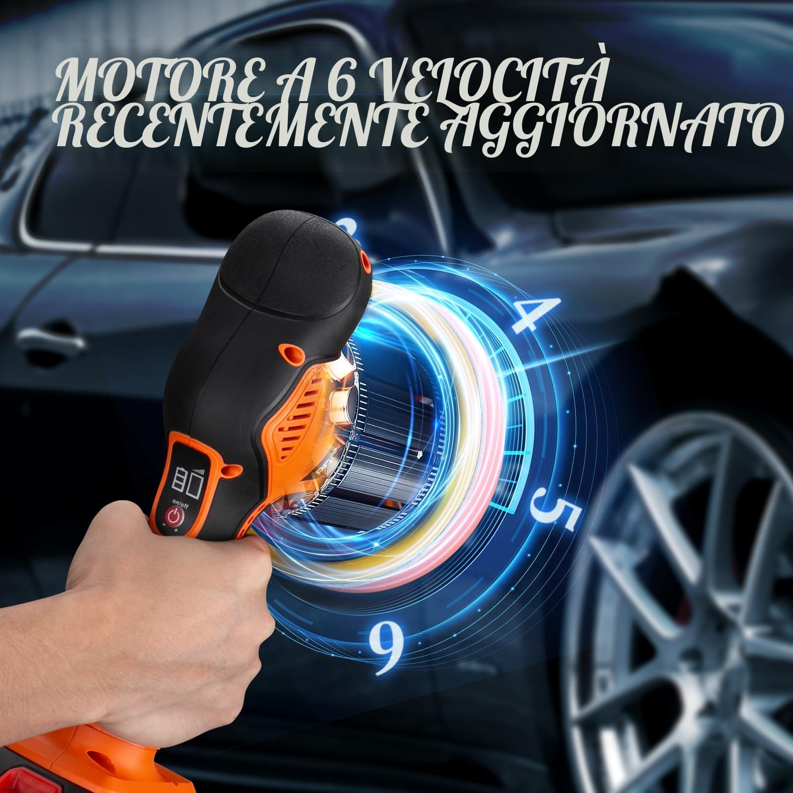 Protmex - Kit di lucidatura a cuscinetti per auto da 6 pollici, 6 batterie a velocità variabile di velocità, 2 x 21 V 2,0 ore, batterie Poliber senza fili