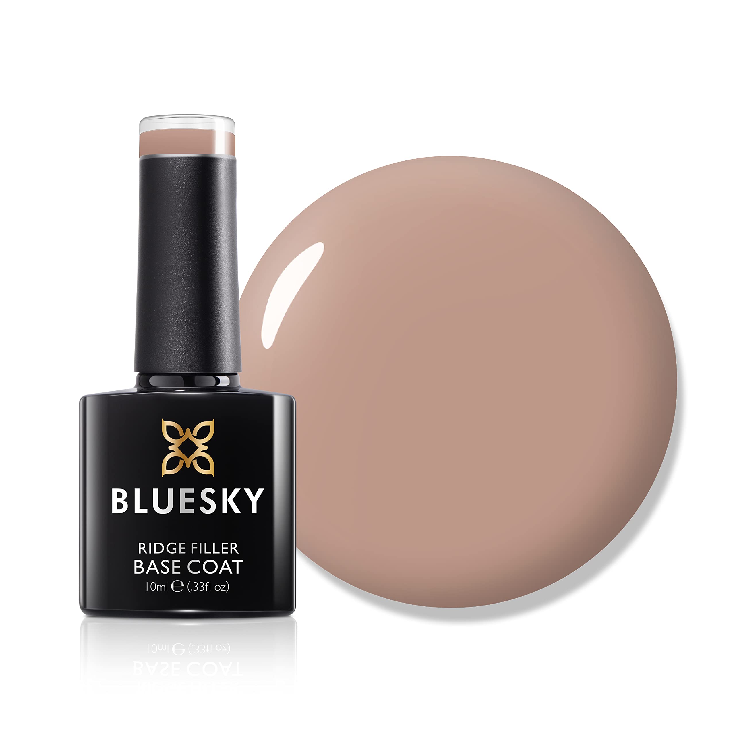 BLUESKY Ridge Filler Base Coat, MB09, Dark Nude, Gel Nail Polish, Rubber Base Gel, 10ml