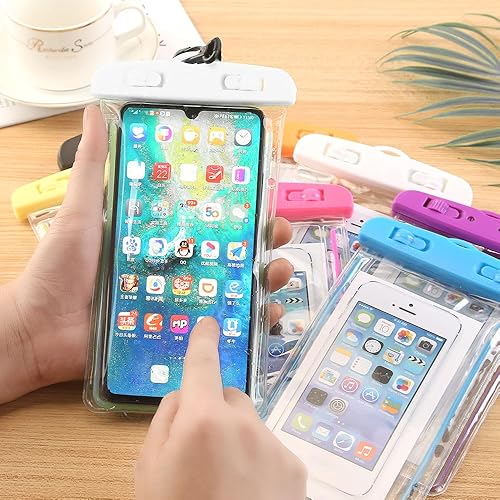 Miniatura 4 de Paquete de 2 bolsas impermeables para teléfono celular de 6.5 pulgadas, bolsas secas luminosas para teléfono, funda para iPhone, Sumsung, bolsa seca