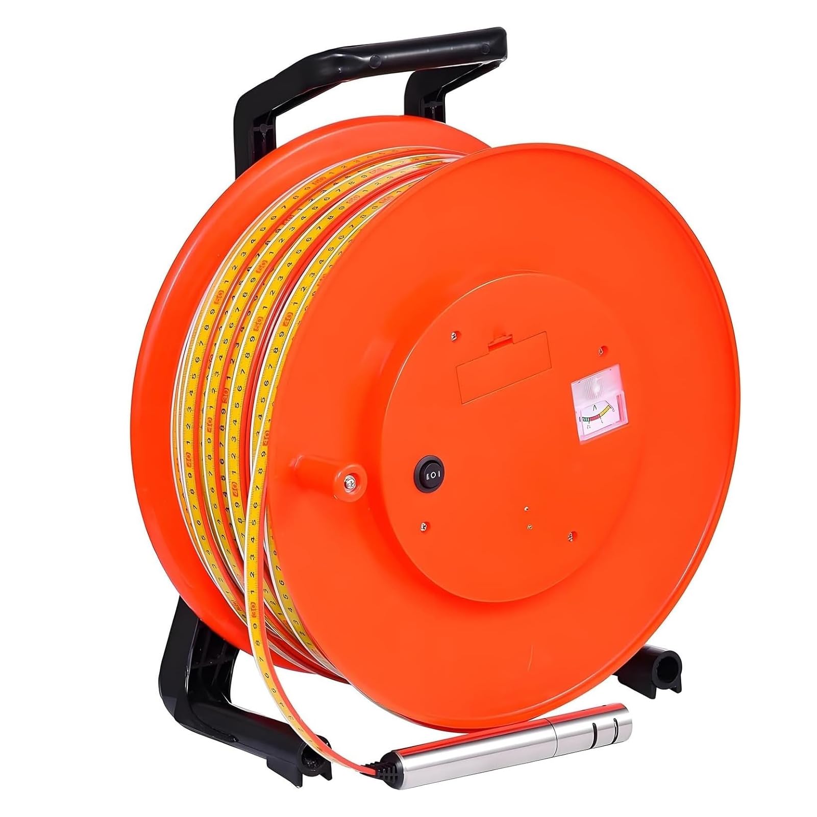 Monitor de nivel de agua subterránea, medidor de nivel de agua con cinta de acero y sonda, medidor de agua de pozo para pozos profundos y perforaciones, herramienta de profundidad de agua con señal