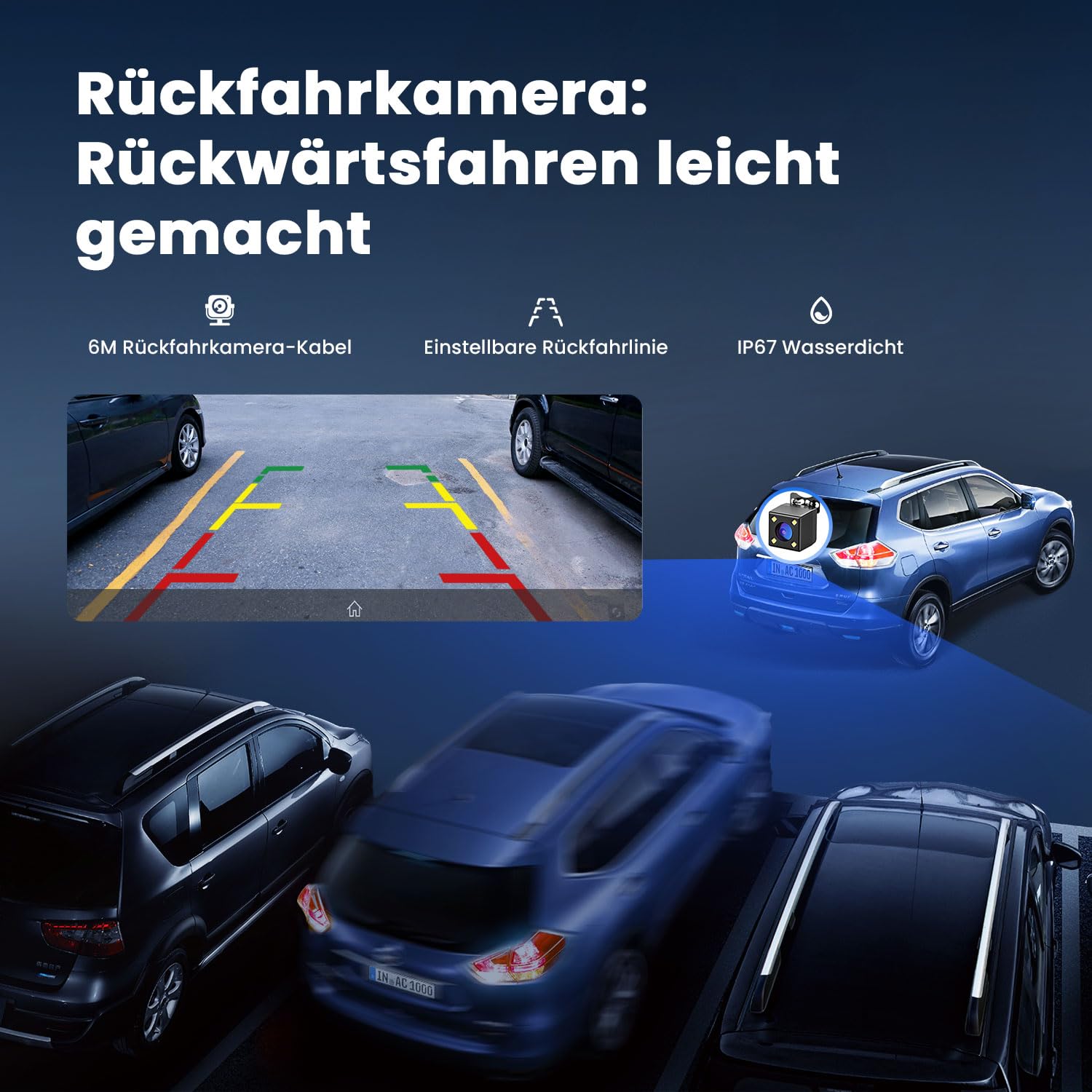 Drahtloses CarPlay Display 9,26" für Apple CarPlay & Android Auto, OTA-Updates, Rückfahrkamera, Bluetooth 5.0, GPS-Navigation