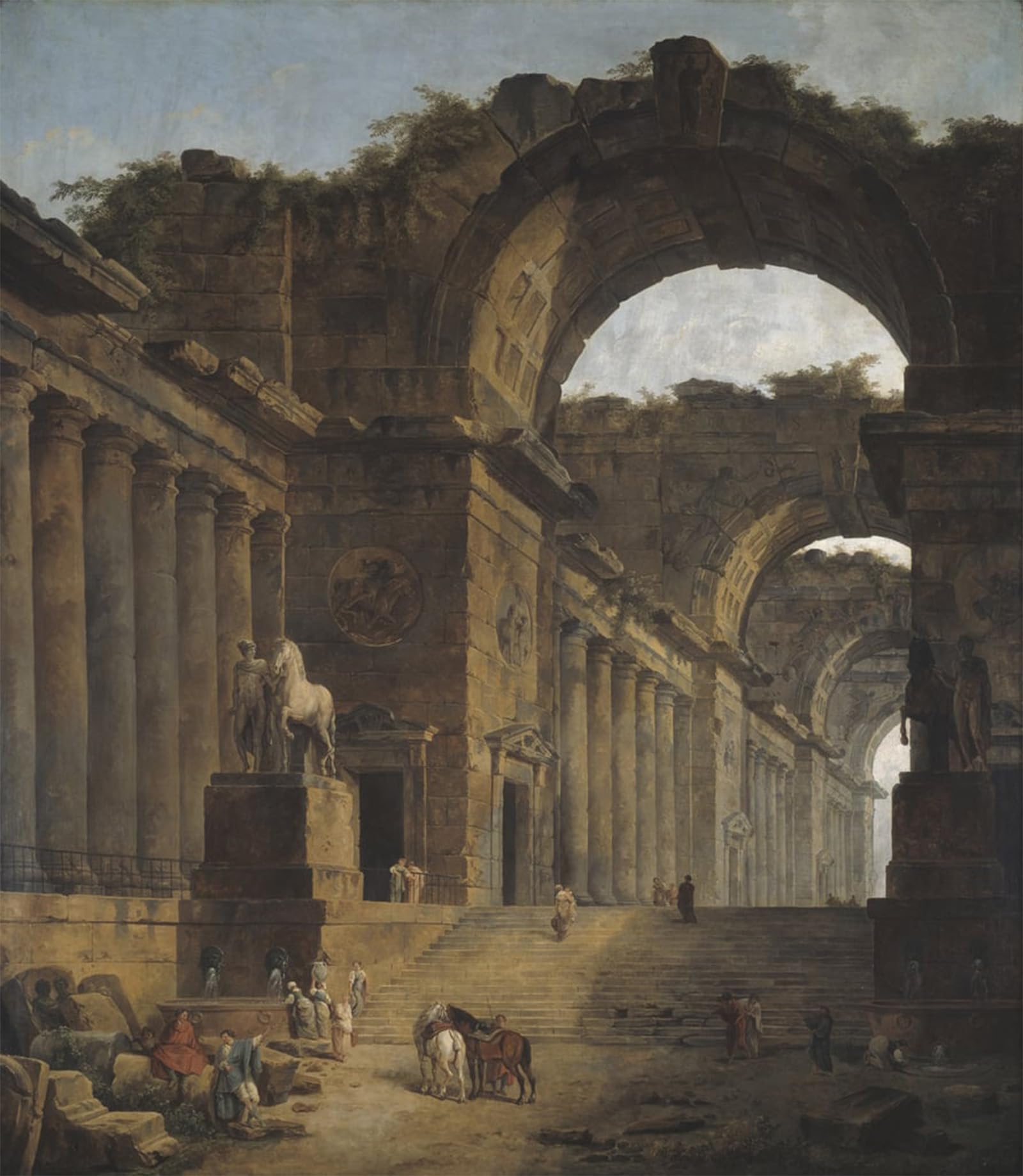 POSTERIIk Famous Animal Posters Vintage Picture the Fountains by Hubert Robert Modern Wall Decor for Home Decor 60x90cm