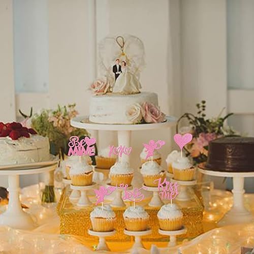 Miniatura 219 de Rsstarxi 36 Pack Happy Valentine's Day Cupcake Toppers Glitter Cupid Love Heart Lip Kiss Me Be Mine Cupcake Picks for Valentine's Day Theme Wedding