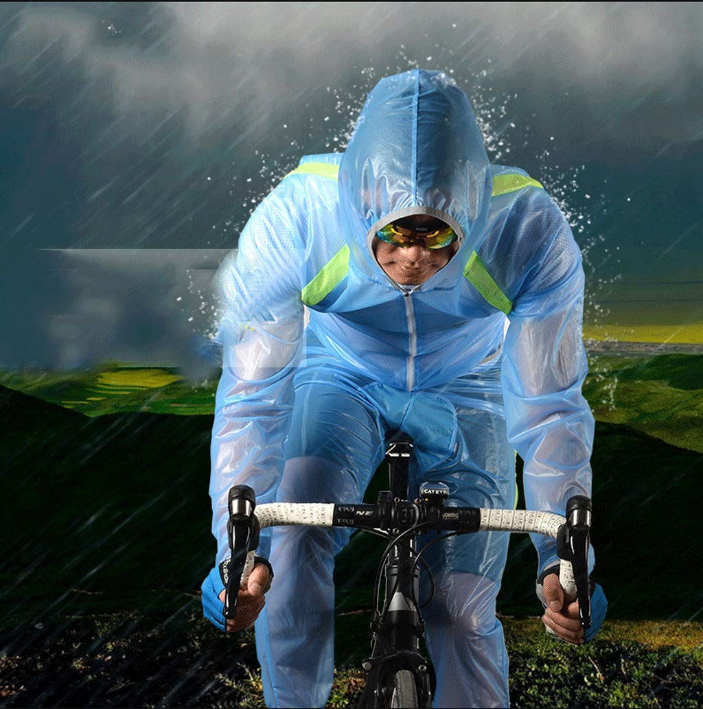 Combinaison De Pluie PVC Adulte - Veste + Pantalon Imperméable Avec Bandes Réfléchissantes Pour Cyclistes Et Professionnels - 9