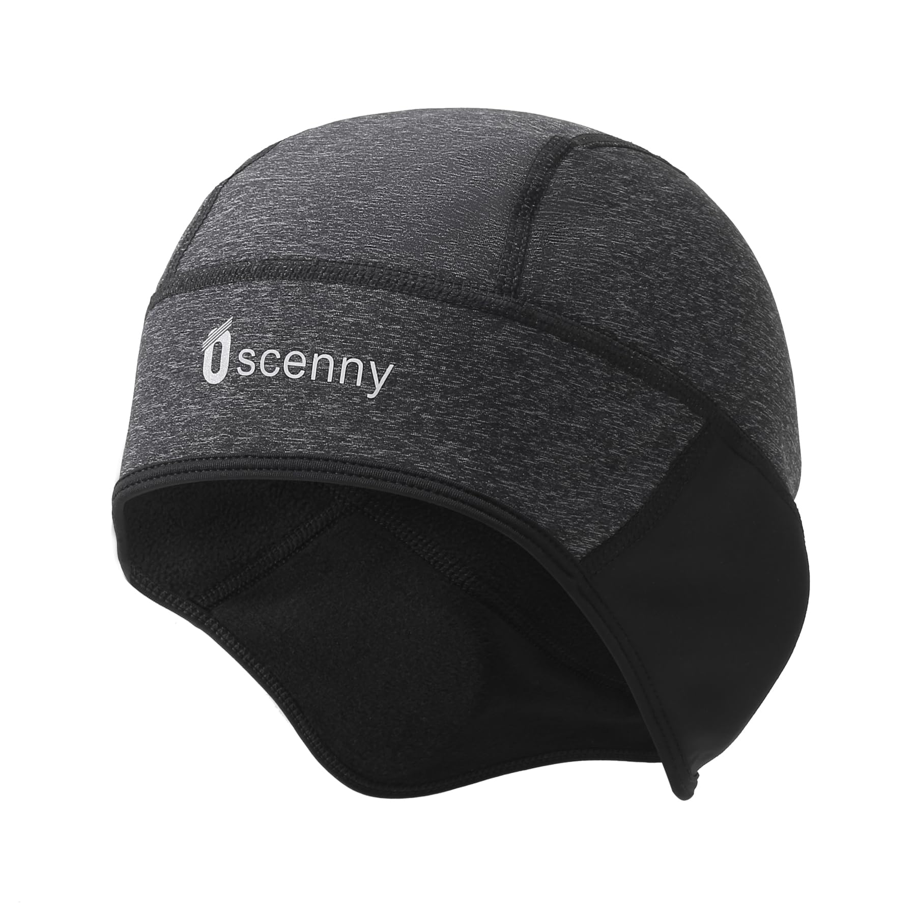 Oscenny Fietsmuts, hardloopmuts, onder helm, winddicht, waterdicht, zacht gevoerd fleece, voor motorfiets, fietsen, skiën, voetbal, hardlopen, doodshoofd, beanie, heren, dames, winter, grijs, One size