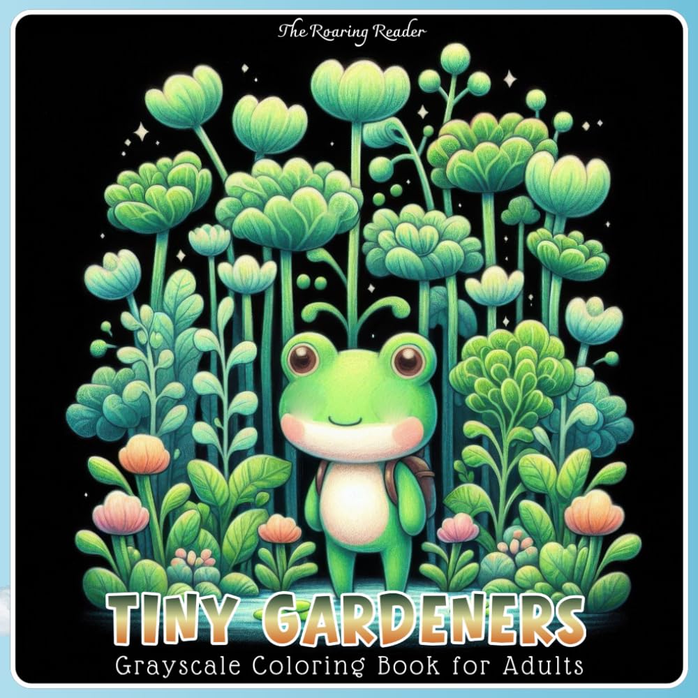 Tiny Gardeners Grayscale Coloring Book for Adults: 52 Whimsical Illustrations of Tiny Characters in a World of Giant Vegetables for Relaxation and Creative Escape (Whimsical World)