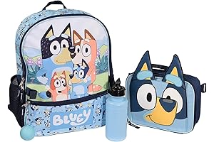 Bluey 16" Backpack, Lunch bag, and Water Bottle Set for Pre-School Kids