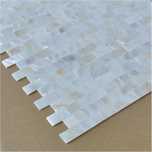 Miniatura 4 de Art3d Mosaico de concha de ladrillo de nácar para salpicaduras de cocina, paredes de baño, azulejos de spa, azulejos de piscina, 12 x 12 pulgadas,