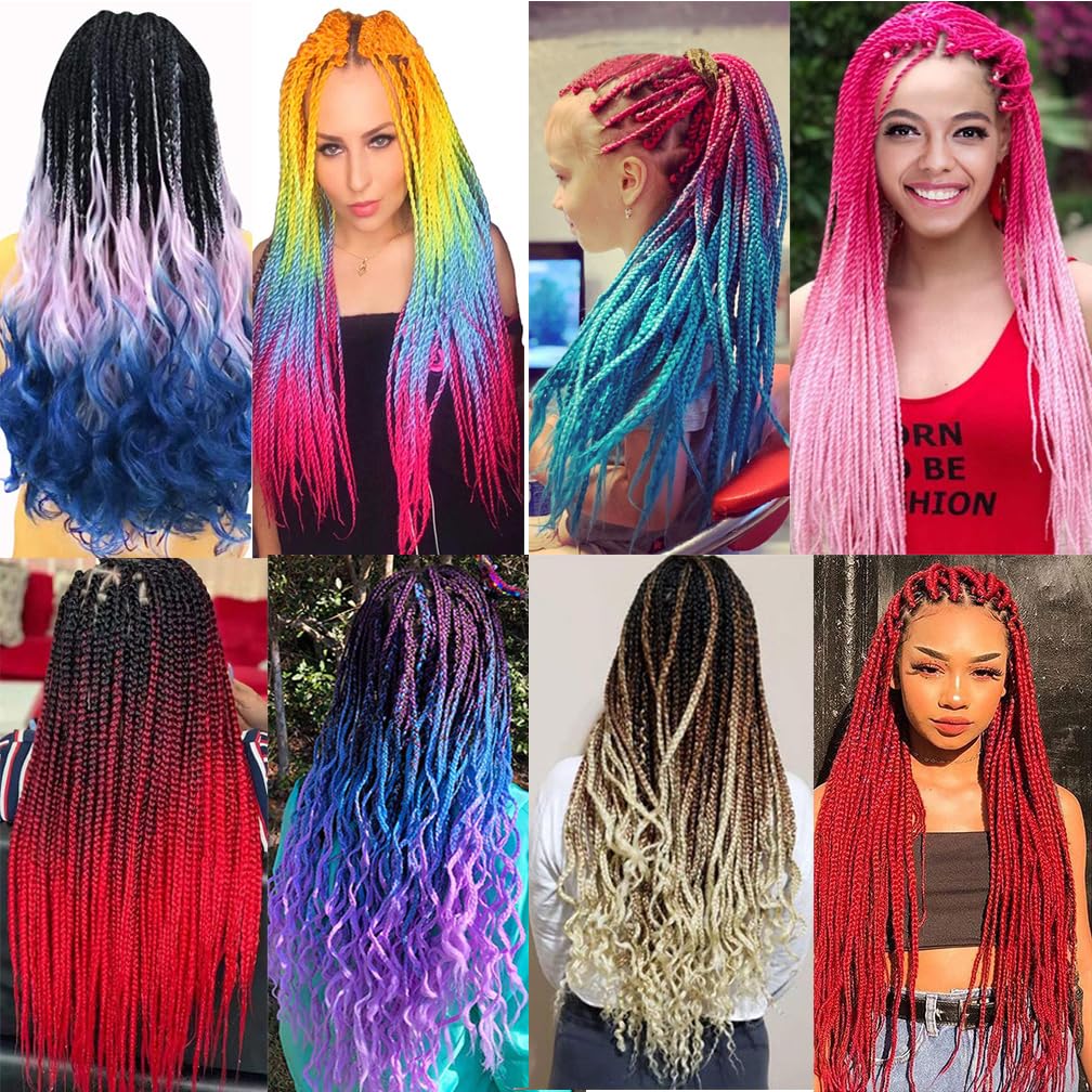 Amazon.com : Braiding Hair Ombre Green to Yellow Green Braid  display picture 2