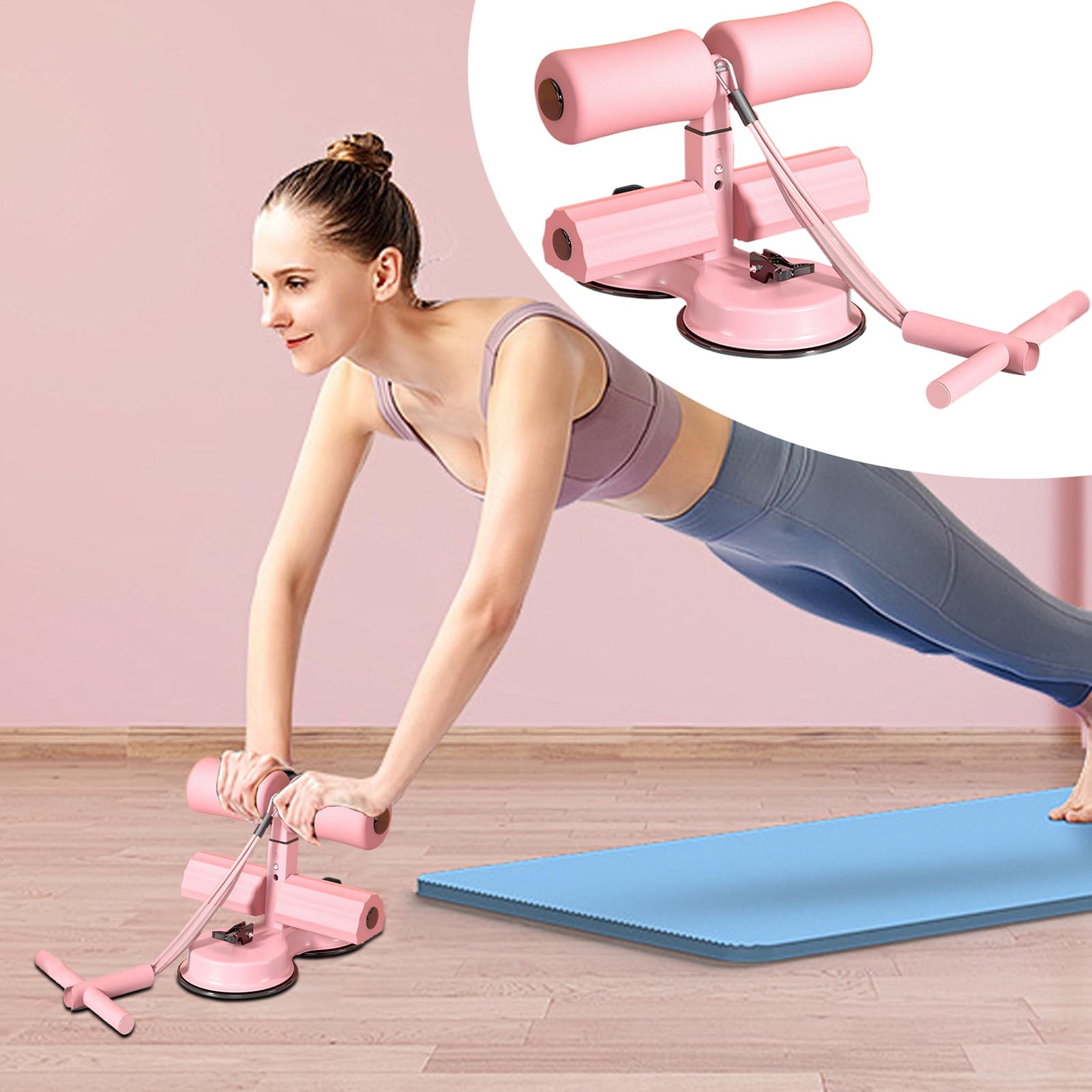 AB Training Hilfsmittel, AB Trainer - Einstellbarer Widerstandsband Saugnapf AB Übung Auxiliary,Magentraining Maschine, tragbare multifunktionale Frauen Männer Bauchtrainingshilfen