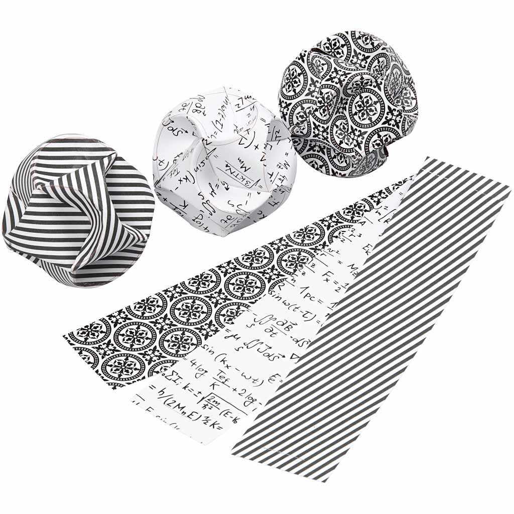 Vivi Gade 3.5 x 8.8 cm/ 5 cm Dia Paris Design Paper Click Ornaments, Set of 9