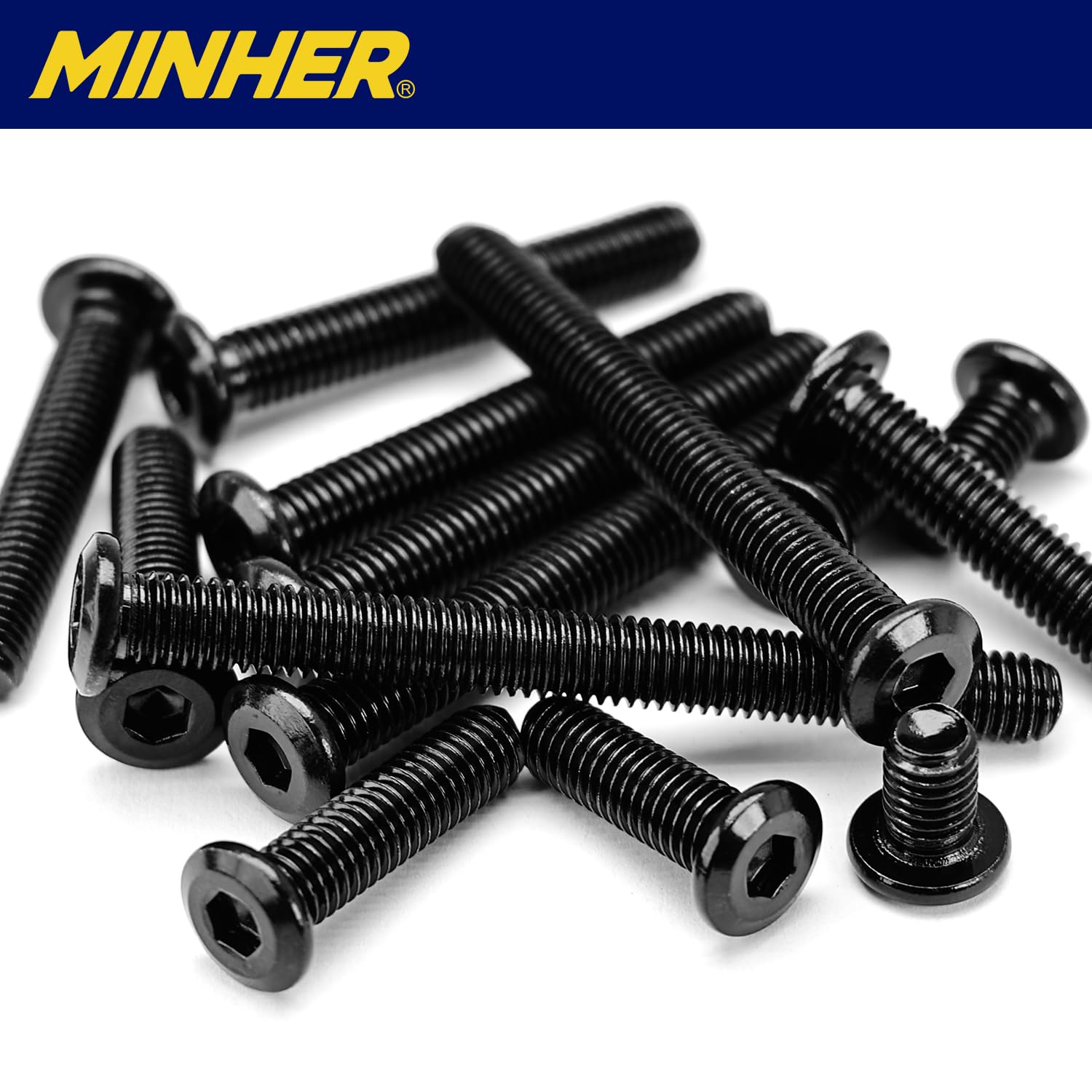 M5 x 10mm 20 Pezzi di Bulloni a Testa Piatta Esagonale, in Acciaio Inossidabile A2 V2A Finitura Ossidata Nera (con Chiavi a Brugola)
