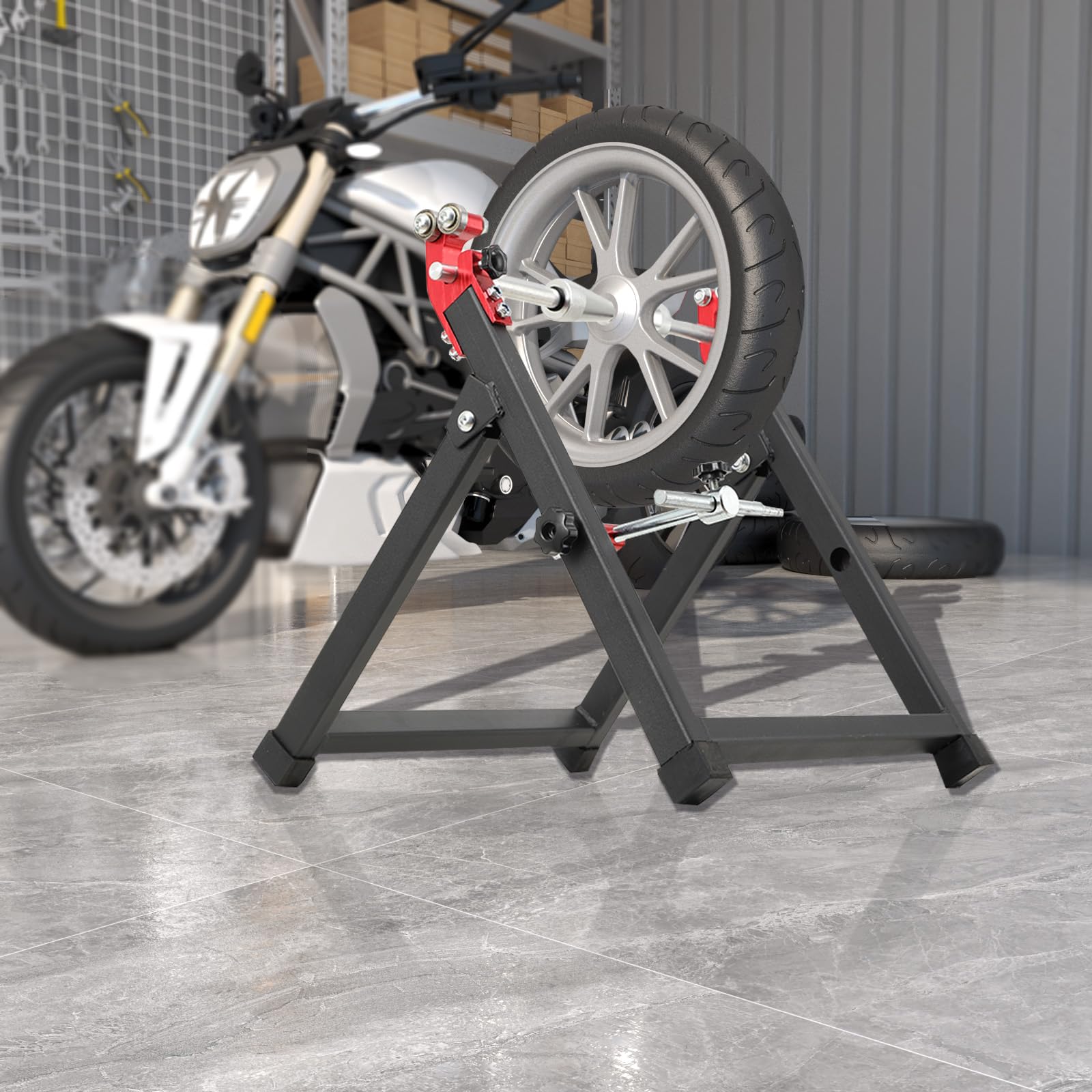 Radwuchtmaschine mit Zentrierständer für Motorrad bis 23 Zoll