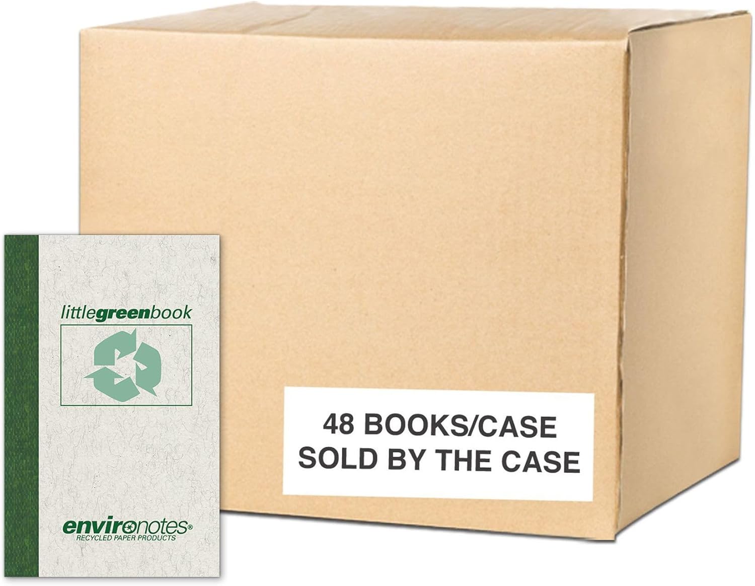 Roaring Spring Recycled Little Green Memo Books, 5"x3", 60 Sheets 15# Recycled White Paper, Narrow Ruled, Fits Neatly in Shirt Pockets, No Bulky Wire (Pack of 48)