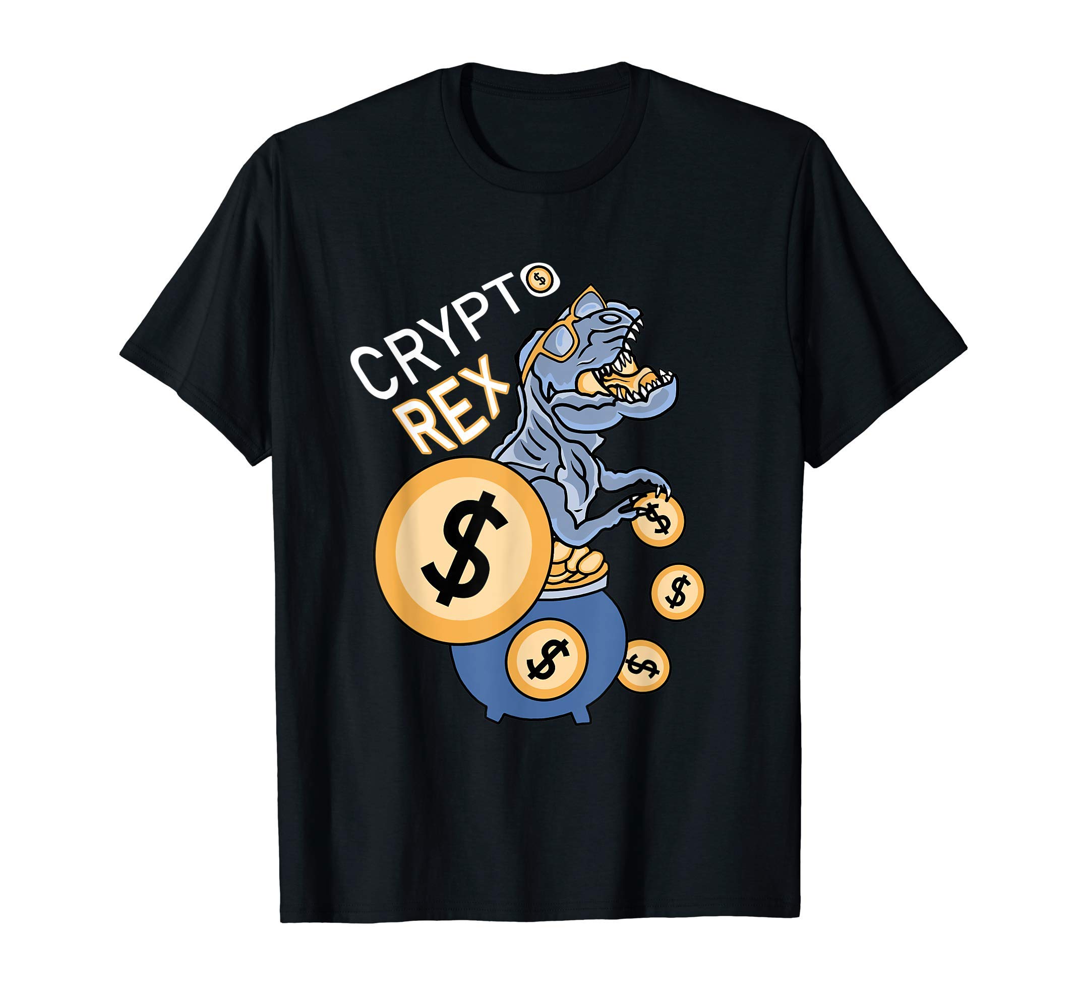 Funny Cryptocurrency T Rex Coin Trading Graphic Dinosaur T-Shirt